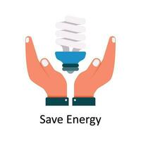 Save Energy Vector Flat Icon Design illustration. Nature and ecology Symbol on White background EPS 10 File