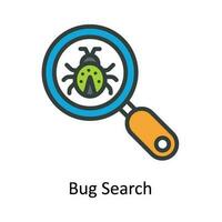 Bug Search Vector Fill outline Icon Design illustration. Cyber security  Symbol on White background EPS 10 File