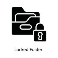 Locked Folder  Vector  solid Icon Design illustration. Cyber security  Symbol on White background EPS 10 File