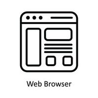 Web Browser  Vector  outline Icon Design illustration. Network and communication Symbol on White background EPS 10 File