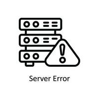 servidor error vector contorno icono diseño ilustración. red y comunicación símbolo en blanco antecedentes eps 10 archivo