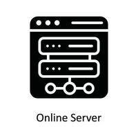 Online Server  Vector Solid  Icon Design illustration. Network and communication Symbol on White background EPS 10 File