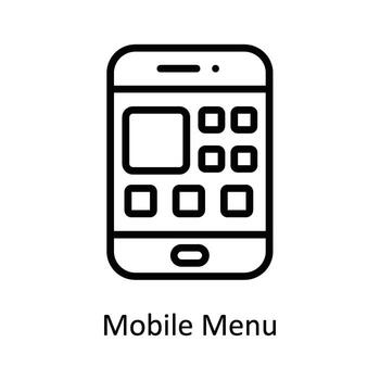 Mobile Menu  Vector  outline Icon Design illustration. Network and communication Symbol on White background EPS 10 File