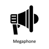 Megaphone Vector    Solid  Icon Design illustration. Digital Marketing  Symbol on White background EPS 10 File