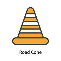 Road Cone Vector Fill outline Icon Design illustration. Cyber security  Symbol on White background EPS 10 File