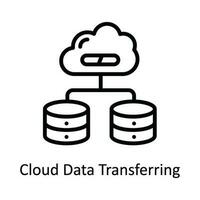 Cloud Data Transferring Vector  outline Icon Design illustration. Cyber security  Symbol on White background EPS 10 File