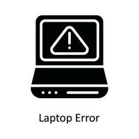 Laptop Error  Vector Solid  Icon Design illustration. Network and communication Symbol on White background EPS 10 File