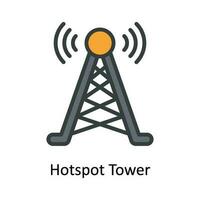 Hotspot Tower Vector  Fill outline Icon Design illustration. Multimedia Symbol on White background EPS 10 File