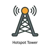 Hotspot Tower Vector  Fill outline Icon Design illustration. Multimedia Symbol on White background EPS 10 File