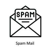 Spam Mail  Vector  outline Icon Design illustration. Cyber security  Symbol on White background EPS 10 File