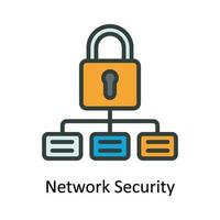 Network Security Vector Fill outline Icon Design illustration. Cyber security  Symbol on White background EPS 10 File