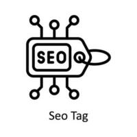 Seo Tag Vector    outline  Icon Design illustration. Digital Marketing  Symbol on White background EPS 10 File