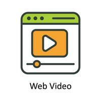 Web Video Vector   Fill outline  Icon Design illustration. Digital Marketing  Symbol on White background EPS 10 File