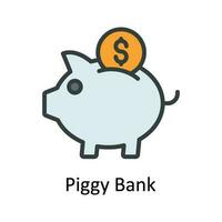 Piggy Bank Vector   Fill outline  Icon Design illustration. Digital Marketing  Symbol on White background EPS 10 File