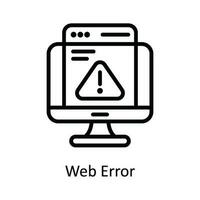 Web Error Vector  outline Icon Design illustration. Cyber security  Symbol on White background EPS 10 File