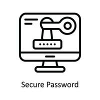 Secure Password Vector  outline Icon Design illustration. Cyber security  Symbol on White background EPS 10 File