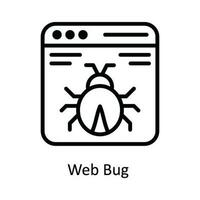 Web Bug  Vector  outline Icon Design illustration. Cyber security  Symbol on White background EPS 10 File