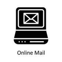 Online Mail  Vector    Solid  Icon Design illustration. Digital Marketing  Symbol on White background EPS 10 File