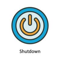 Shutdown Vector  Fill outline Icon Design illustration. Multimedia Symbol on White background EPS 10 File