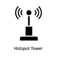 Hotspot Tower  Vector Solid  Icon Design illustration. Network and communication Symbol on White background EPS 10 File