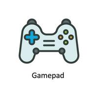 Gamepad  Vector  Fill outline Icon Design illustration. Multimedia Symbol on White background EPS 10 File