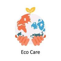 Eco Care Vector Flat Icon Design illustration. Nature and ecology Symbol on White background EPS 10 File