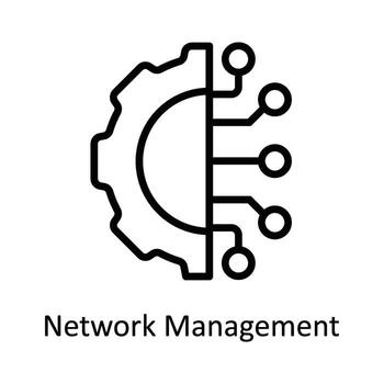 Network Management  Vector  outline Icon Design illustration. Network and communication Symbol on White background EPS 10 File