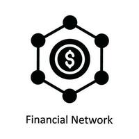 Financial Network   Vector Solid  Icon Design illustration. Network and communication Symbol on White background EPS 10 File