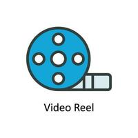 Video Reel Vector  Fill outline Icon Design illustration. Multimedia Symbol on White background EPS 10 File