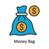 Money Bag Vector   Fill outline  Icon Design illustration. Digital Marketing  Symbol on White background EPS 10 File