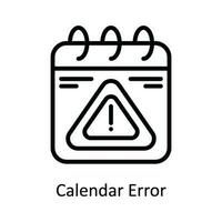 Calendar Error  Vector  outline Icon Design illustration. Network and communication Symbol on White background EPS 10 File
