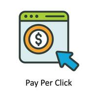 Pay Per Click  Vector   Fill outline  Icon Design illustration. Digital Marketing  Symbol on White background EPS 10 File