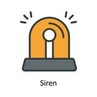 Siren Vector Fill outline Icon Design illustration. Cyber security  Symbol on White background EPS 10 File