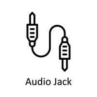 Audio Jack Vector   outline Icon Design illustration. Multimedia Symbol on White background EPS 10 File