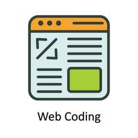 Web Coding Vector   Fill outline  Icon Design illustration. Digital Marketing  Symbol on White background EPS 10 File