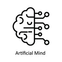 Artificial Mind   Vector  outline Icon Design illustration. Network and communication Symbol on White background EPS 10 File