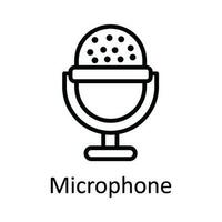 Microphone Vector   outline Icon Design illustration. Multimedia Symbol on White background EPS 10 File