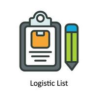 Logistic List Vector  Fill outline Icon Design illustration. Shipping and delivery Symbol on White background EPS 10 File