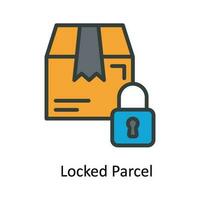 Locked Parcel Vector  Fill outline Icon Design illustration. Shipping and delivery Symbol on White background EPS 10 File