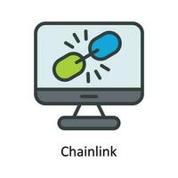 Chain link  Vector Fill outline Icon Design illustration. Network and communication Symbol on White background EPS 10 File