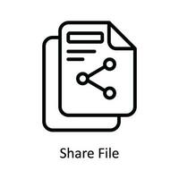 Share File  Vector  outline Icon Design illustration. Network and communication Symbol on White background EPS 10 File