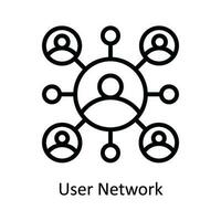 User Network  Vector  outline Icon Design illustration. Network and communication Symbol on White background EPS 10 File