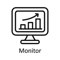 Monitor Vector   outline Icon Design illustration. Multimedia Symbol on White background EPS 10 File