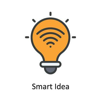 Smart Idea  Vector Fill outline Icon Design illustration. Network and communication Symbol on White background EPS 10 File