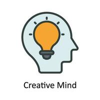 Creative Mind Vector   Fill outline  Icon Design illustration. Digital Marketing  Symbol on White background EPS 10 File