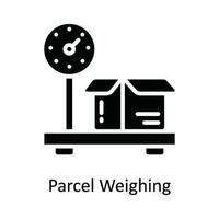 Parcel Weighing Vector   Solid Icon Design illustration. Shipping and delivery Symbol on White background EPS 10 File