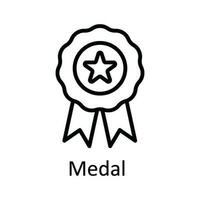 Medal  Vector outline Icon Design illustration. Education Symbol on White background EPS 10 File