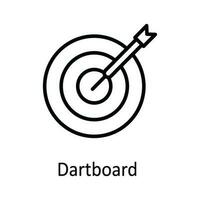 Dartboard  Vector outline Icon Design illustration. Education Symbol on White background EPS 10 File