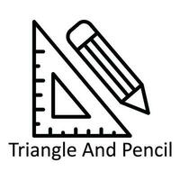Triangle And Pencil Vector outline Icon Design illustration. Education Symbol on White background EPS 10 File