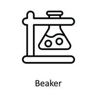Beaker Vector outline Icon Design illustration. Education Symbol on White background EPS 10 File
